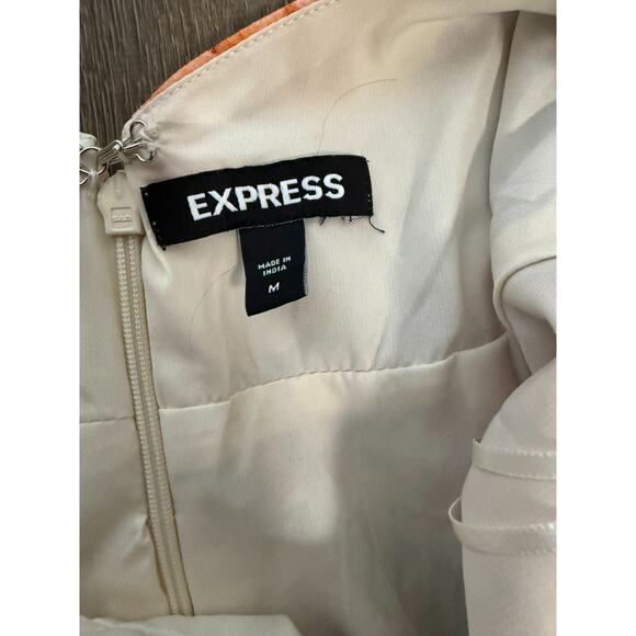 Express Floral Faux Wrap Midi Dress Women‎ M Spaghetti Strap Tulip Hem Cocktail - Picture 10 of 14